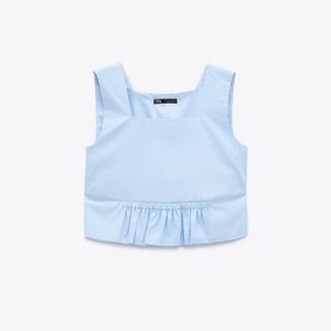 Zara Cropped Poplin Top (Altered)